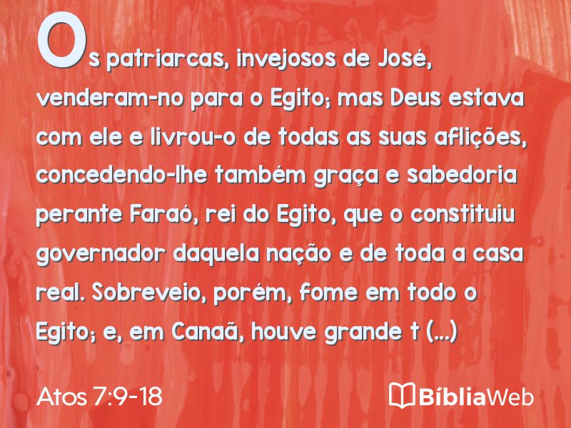 Atos 7:9-18 em imagem para compartilhar