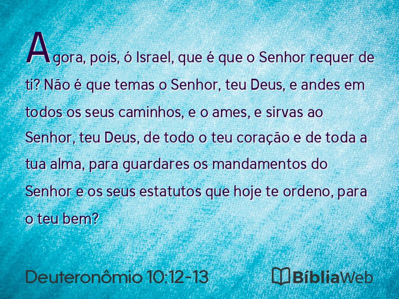 Deuteronômio 10:12-13 em imagem para compartilhar