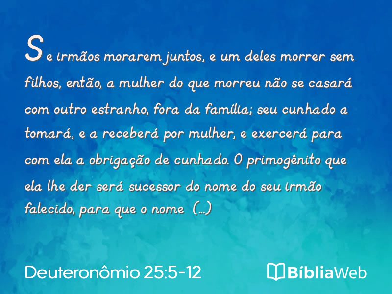 Deuteronômio 25:5-12 em imagem para compartilhar