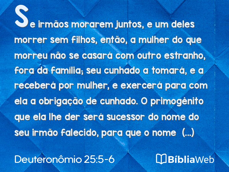 Deuteronômio 25:5-6 em imagem para compartilhar