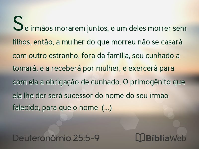 Deuteronômio 25:5-9 em imagem para compartilhar