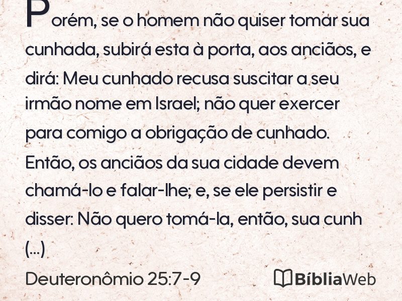 Deuteronômio 25:7-9 em imagem para compartilhar