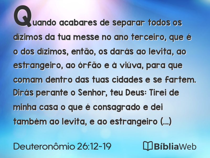 Deuteronômio 26:12-19 em imagem para compartilhar