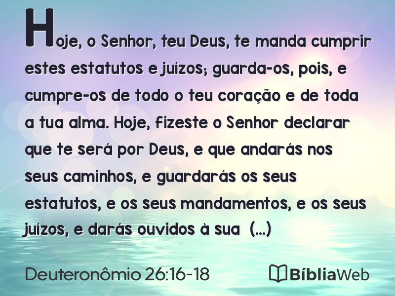 Deuteronômio 26:16-18 em imagem para compartilhar