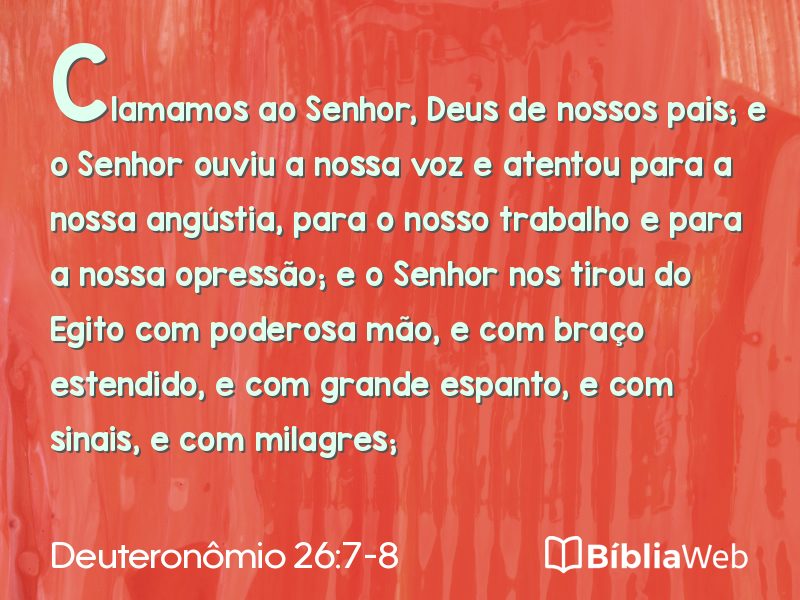 Deuteronômio 26:7-8 em imagem para compartilhar