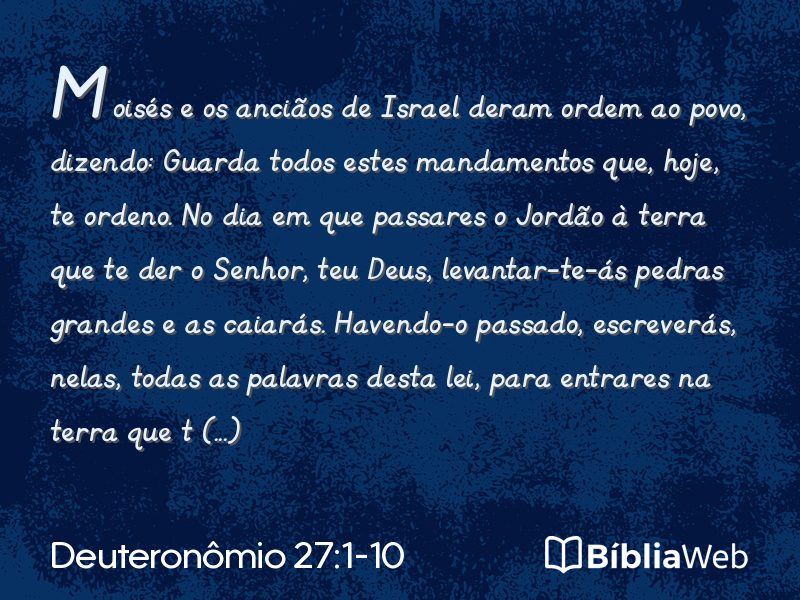 Deuteronômio 27:1-10 em imagem para compartilhar