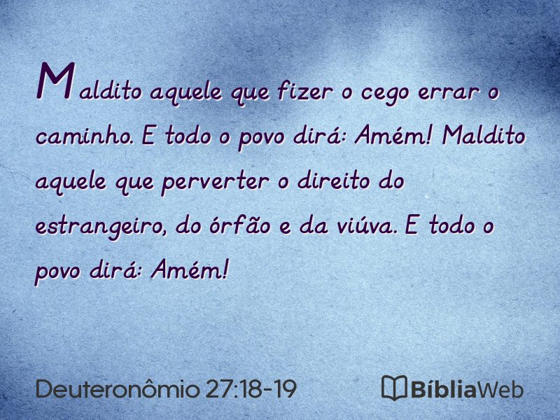 Deuteronômio 27:18-19 em imagem para compartilhar