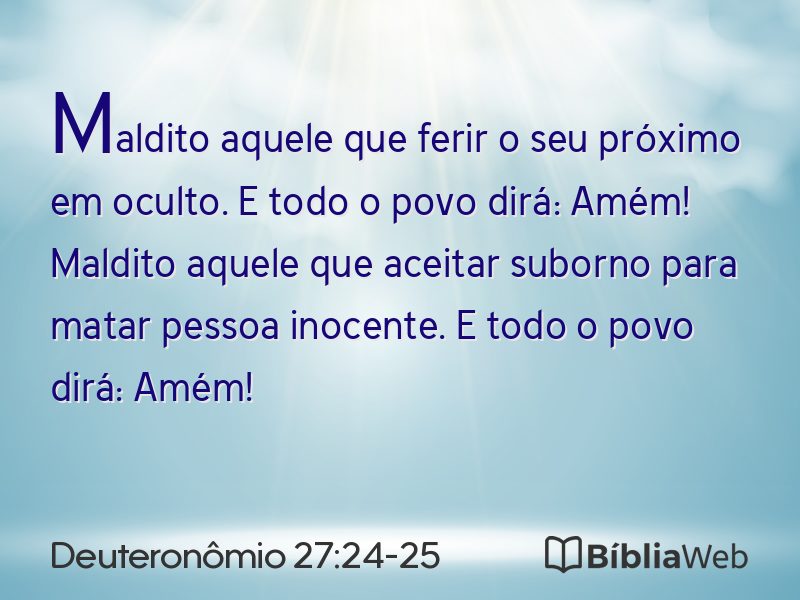 Deuteronômio 27:24-25 em imagem para compartilhar