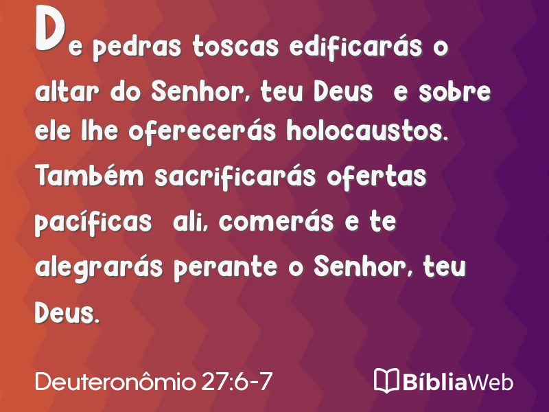 Deuteronômio 27:6-7 em imagem para compartilhar