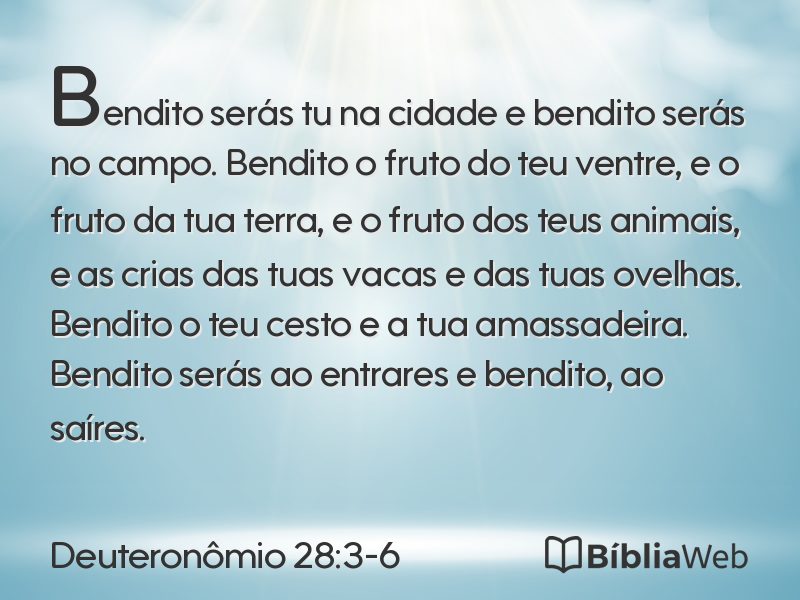 Deuteronômio 28:3-6 em imagem para compartilhar