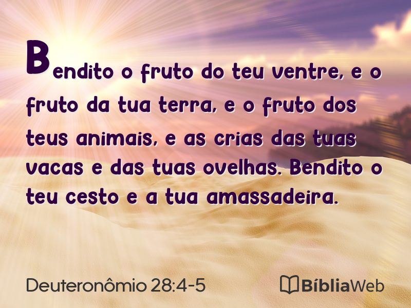 Deuteronômio 28:4-5 em imagem para compartilhar