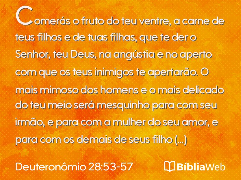 Deuteronômio 28:53-57 em imagem para compartilhar