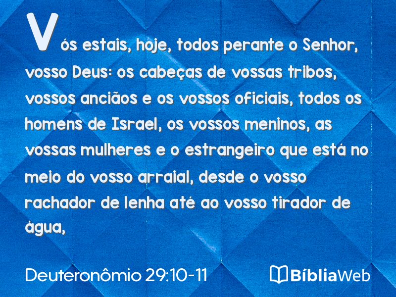 Deuteronômio 29:10-11 em imagem para compartilhar