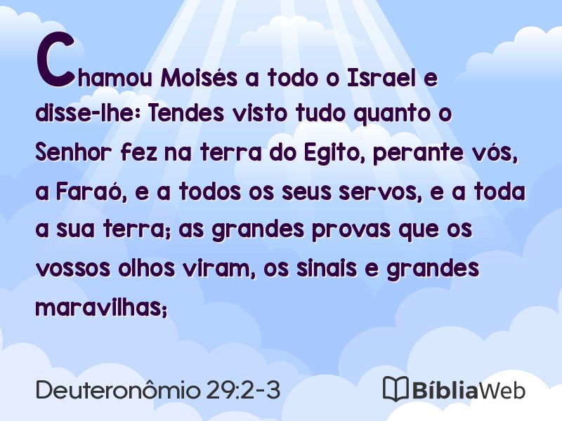Deuteronômio 29:2-3 em imagem para compartilhar