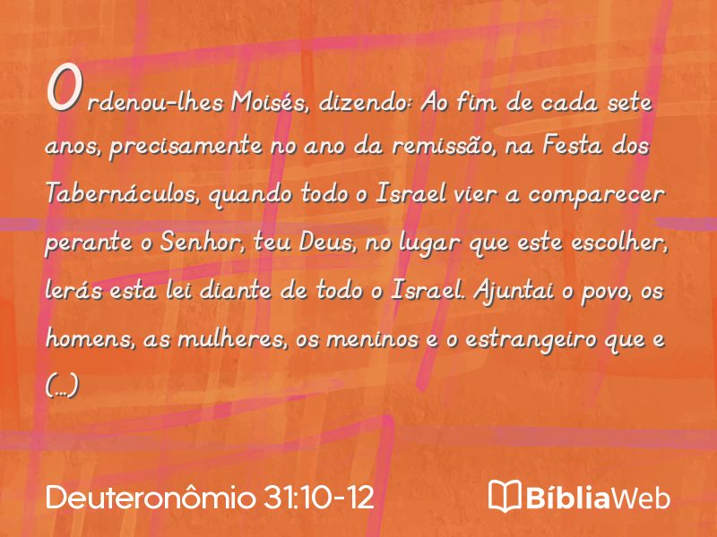 Deuteronômio 31:10-12 em imagem para compartilhar