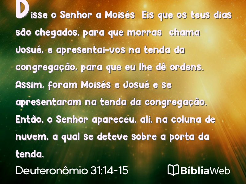 Deuteronômio 31:14-15 em imagem para compartilhar
