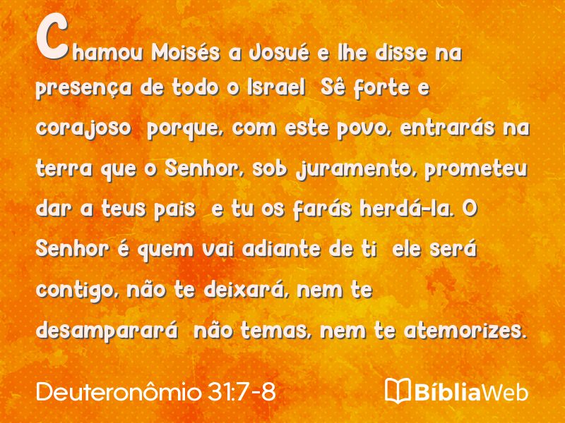 Deuteronômio 31:7-8 em imagem para compartilhar
