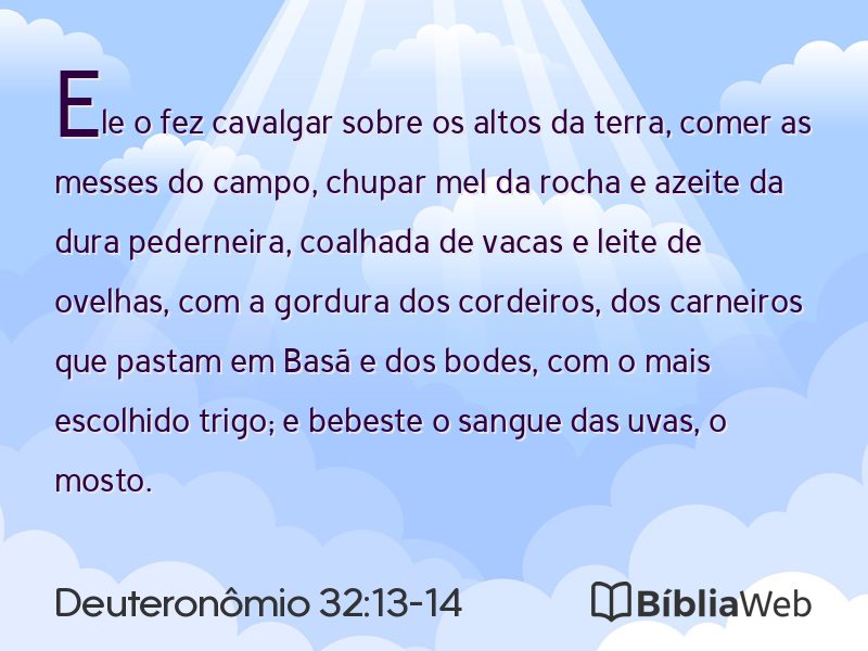 Deuteronômio 32:13-14 em imagem para compartilhar