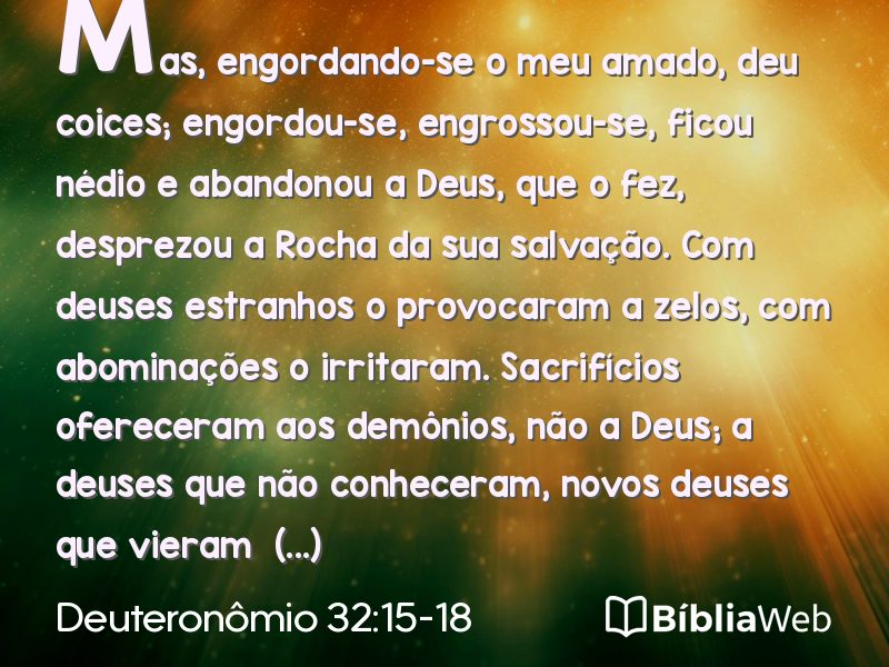 Deuteronômio 32:15-18 em imagem para compartilhar