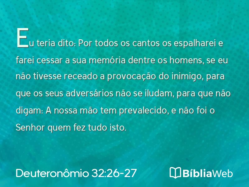 Deuteronômio 32:26-27 em imagem para compartilhar