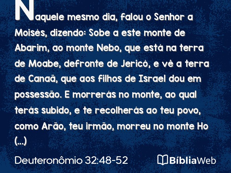 Deuteronômio 32:48-52 em imagem para compartilhar