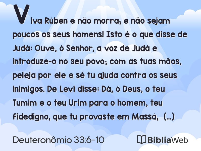 Deuteronômio 33:6-10 em imagem para compartilhar