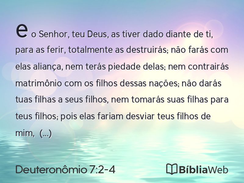 Deuteronômio 7:2-4 em imagem para compartilhar