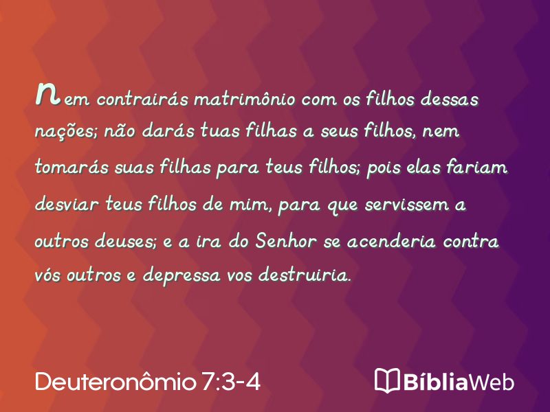 Deuteronômio 7:3-4 em imagem para compartilhar