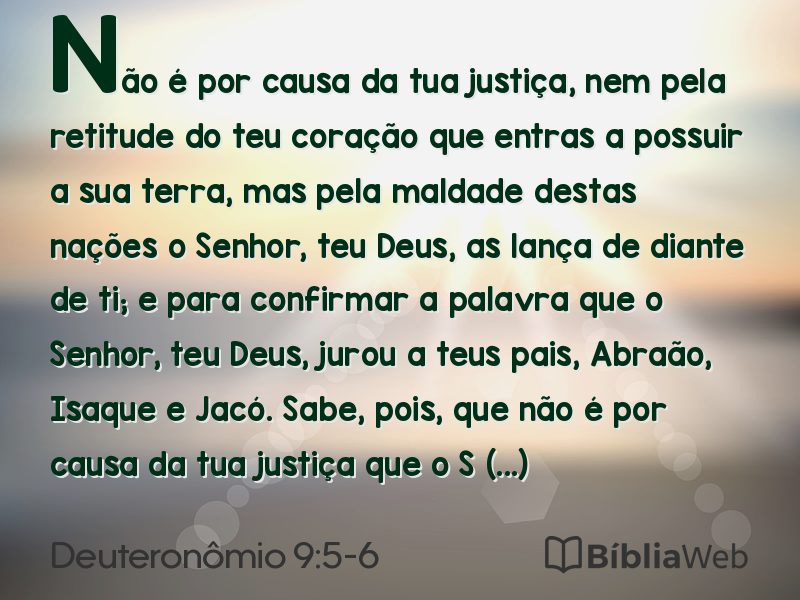 Deuteronômio 9:5-6 em imagem para compartilhar