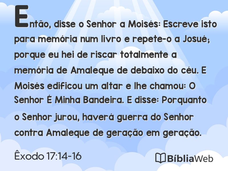 Êxodo 17:14-16 em imagem para compartilhar