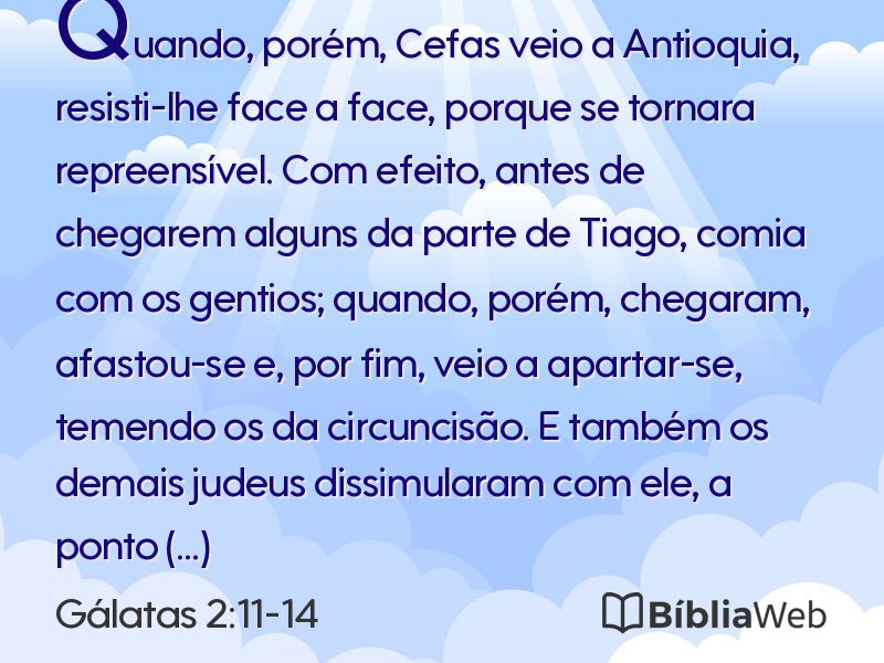 Gálatas 2:11-14 em imagem para compartilhar