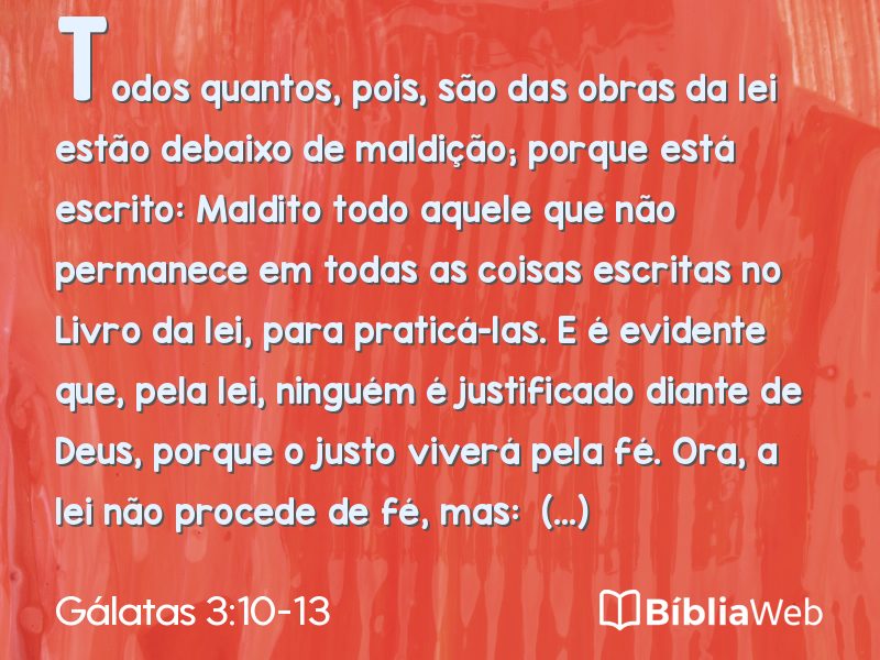 Gálatas 3:10-13 em imagem para compartilhar