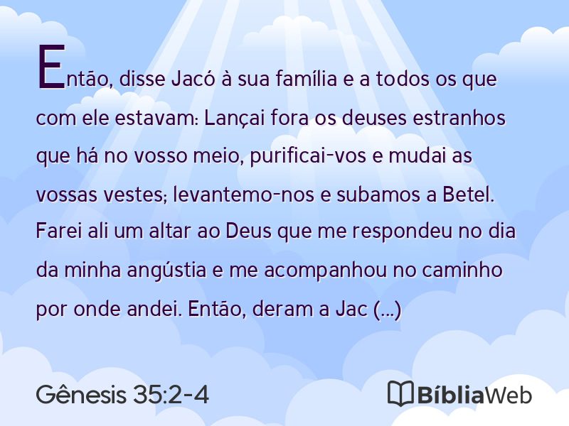 Gênesis 35:2-4 em imagem para compartilhar