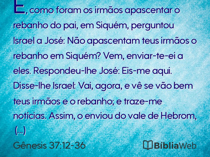 Gênesis 37:12-36 em imagem para compartilhar