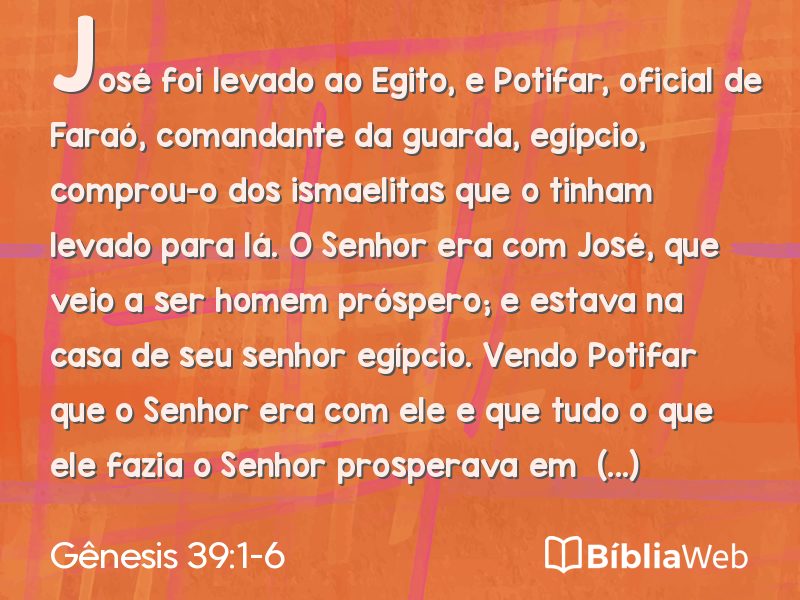 Gênesis 39:1-6 em imagem para compartilhar