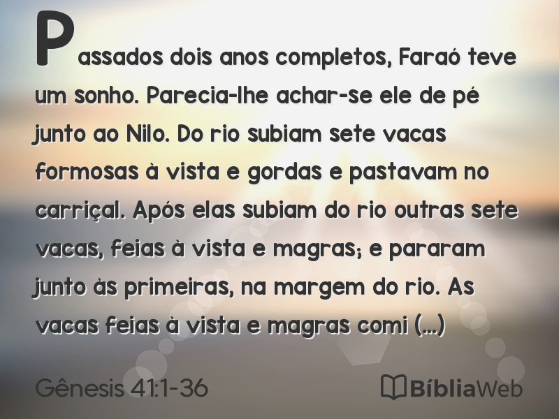 Gênesis 41:1-36 em imagem para compartilhar