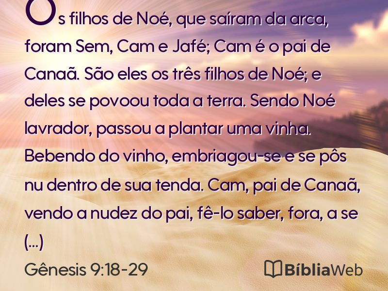 Gênesis 9:18-29 em imagem para compartilhar