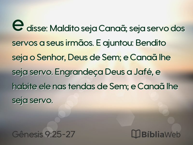 Gênesis 9:25-27 em imagem para compartilhar