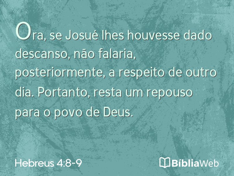 Hebreus 4:8-9 em imagem para compartilhar