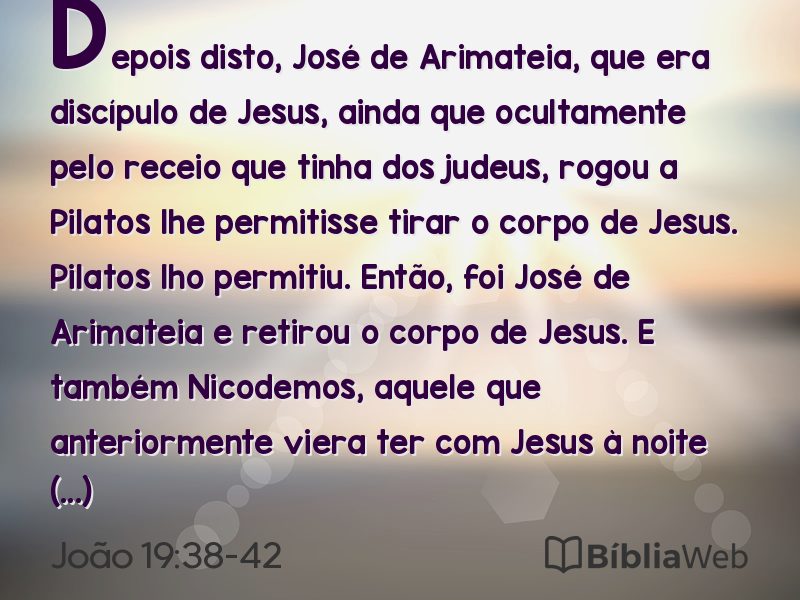 João 19:38-42 em imagem para compartilhar