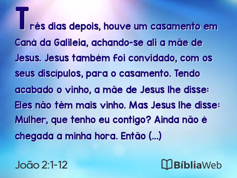 João 2:1-12 em imagem para compartilhar