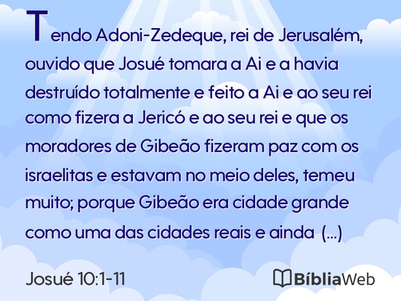 Josué 10:1-11 em imagem para compartilhar
