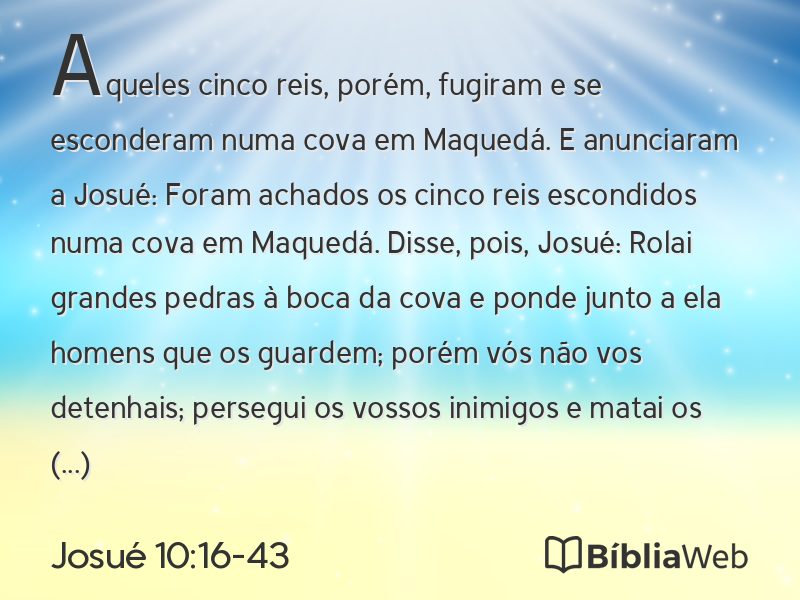 Josué 10:16-43 em imagem para compartilhar