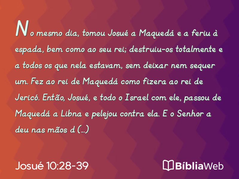 Josué 10:28-39 em imagem para compartilhar
