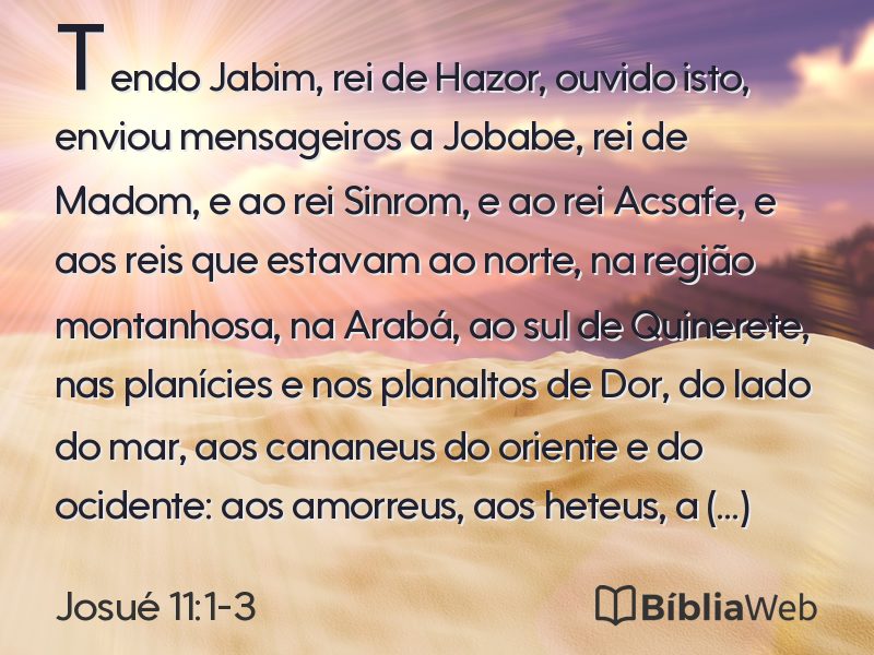 Josué 11:1-3 em imagem para compartilhar