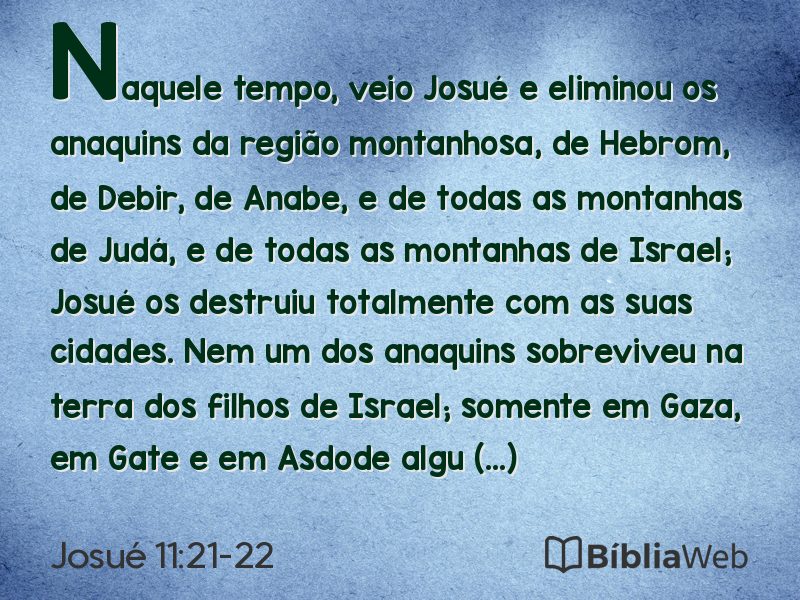 Josué 11:21-22 em imagem para compartilhar