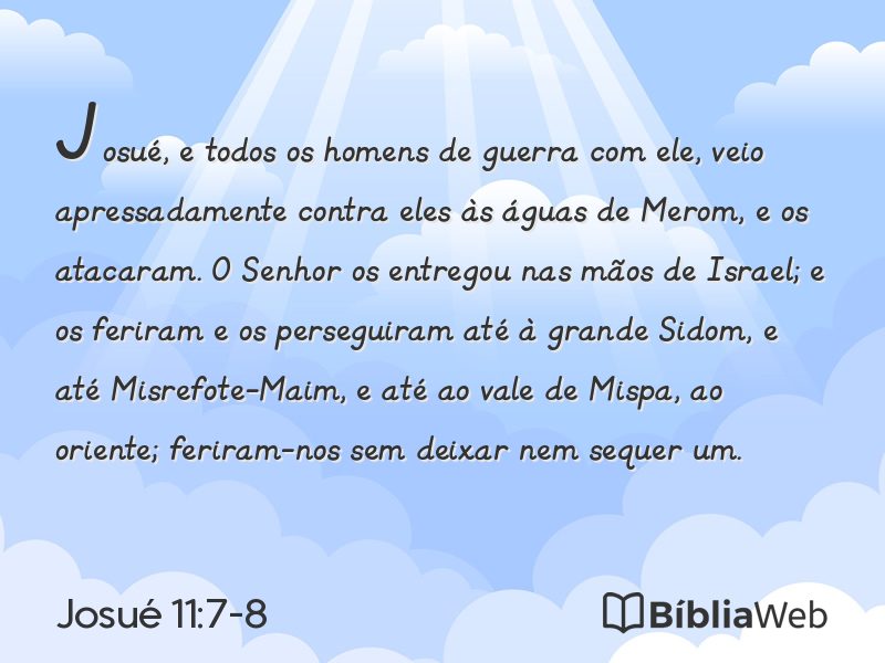 Josué 11:7-8 em imagem para compartilhar