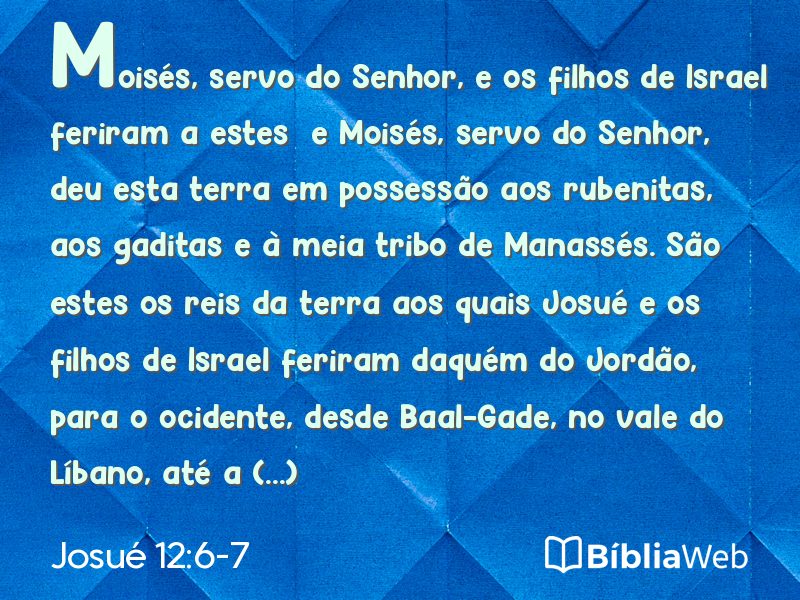 Josué 12:6-7 em imagem para compartilhar