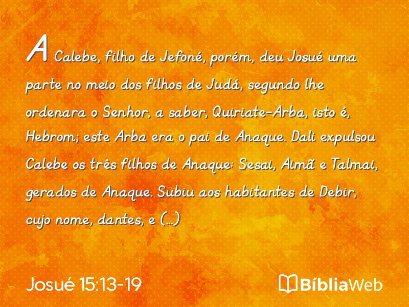 Josué 15:13-19 em imagem para compartilhar