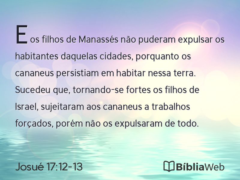 Josué 17:12-13 em imagem para compartilhar